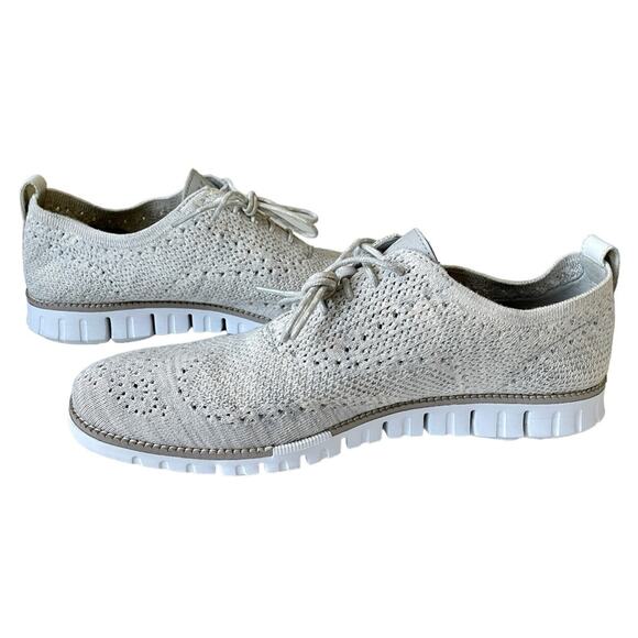 Cole Haan ZeroGrand Stitchlite Oxford Lace Up Shoes Grey Knit 12 - Picture 6 of 11